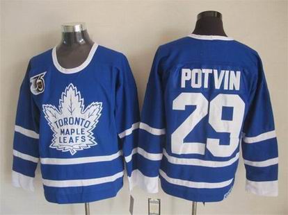 NHL Toronto Maple Leafs 29 Potvin blue jersey