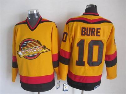 NHL Vancouver Canucks 10 Bure yellow jersey