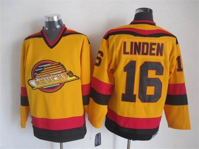 NHL Vancouver Canucks 16 Linden yellow jersey