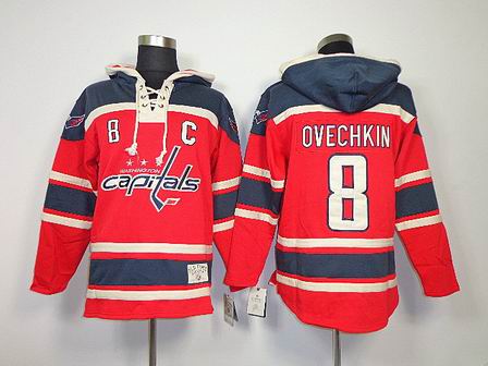 NHL Washington Capitals 8 Ovechkin red Hoodies Jersey