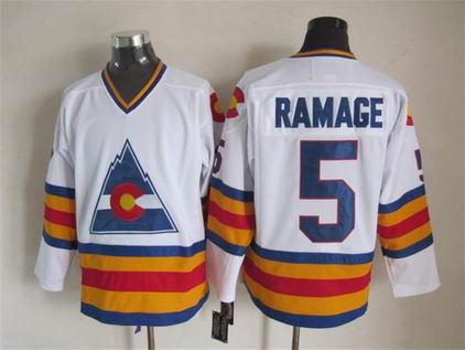 NHL colorado avalanche 5 Ramage white jersey