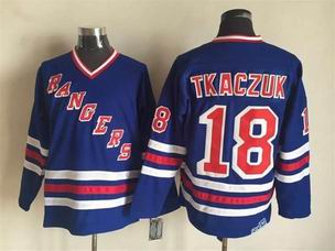 NHL new york rangers #18 Tkaczuk blue jersey