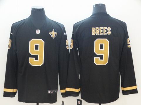New Orleans Saints #9 Brees black long sleeve jersey