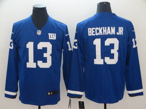New York Giants #13 Beckham Jr blue long sleeve jersey