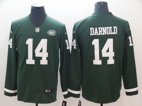 New York Jets #14 Darnold green long sleeve jersey