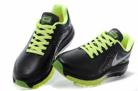 Nike Air Max 2014 shoes leather black green