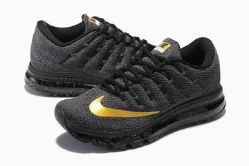 Nike Air Max 2016 shoes black golden