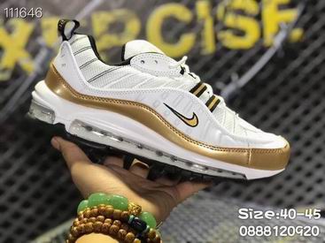 Nike Air Max 98 shoes white golden