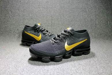 Nike Air VaporMax flyknit shoes black golden