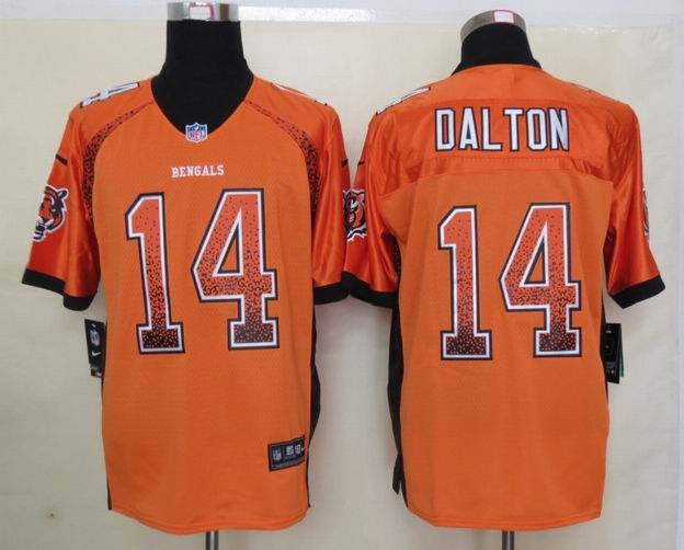 Nike Cincinnati Bengals 14 Dalton Drift Fashion Orange Elite Jerseys