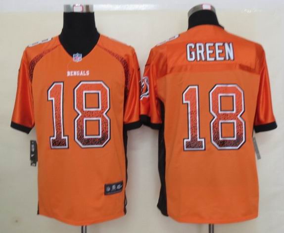Nike Cincinnati Bengals 18 Green Drift Fashion Orange Elite Jerseys
