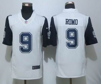 Nike Dallas Cowboys 9 Romo White Men's Stitched Limited Rush Jersey