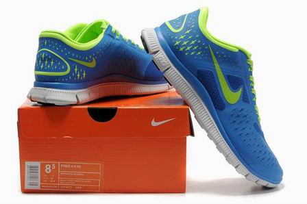 Nike Free 4.0 V2 running shoes 511472-005 royal blue green