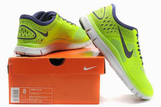 Nike Free 4.0 V2 running shoes 511472-035 green purple