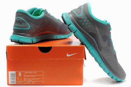 Nike Free 4.0 V2 running shoes 511472-405 grey light blue