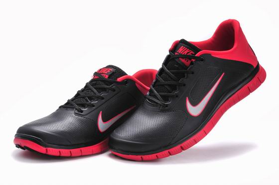 Nike Free 4.0v3 running shoes leather face black red