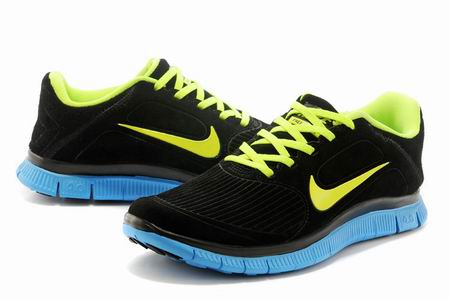 Nike Free 4.0v3 running shoes suede black green blue