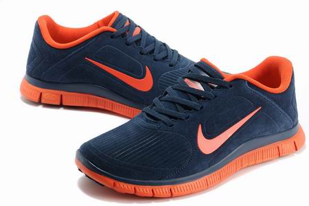 Nike Free 4.0v3 running shoes suede blue orange