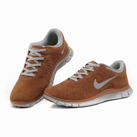 Nike Free 4.0v3 running shoes suede brown