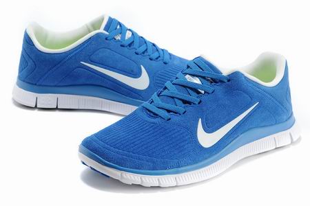 Nike Free 4.0v3 running shoes suede white blue