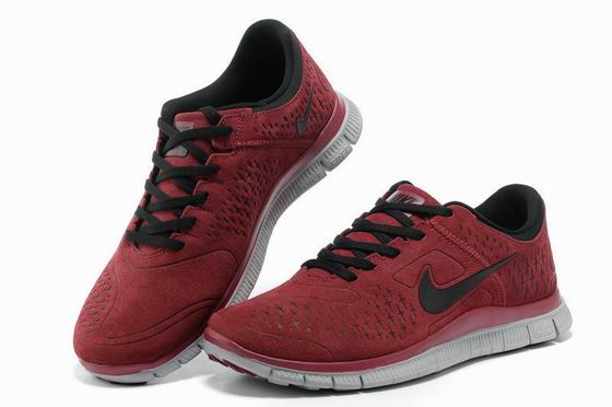 Nike Free 4.0v3 running shoes suede wine red