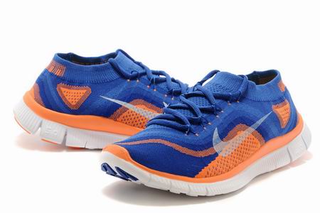 Nike Free Flyknit 5.0 shoes blue orange