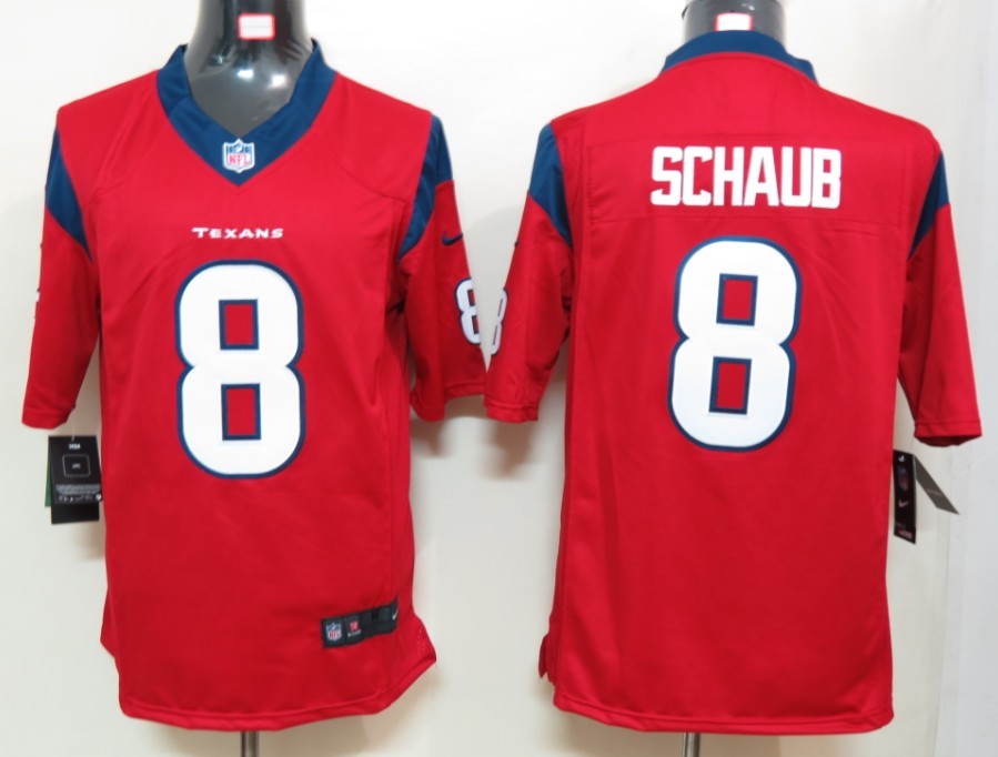 Nike Houston Texans 8 Schaub Red Limited Jerseys
