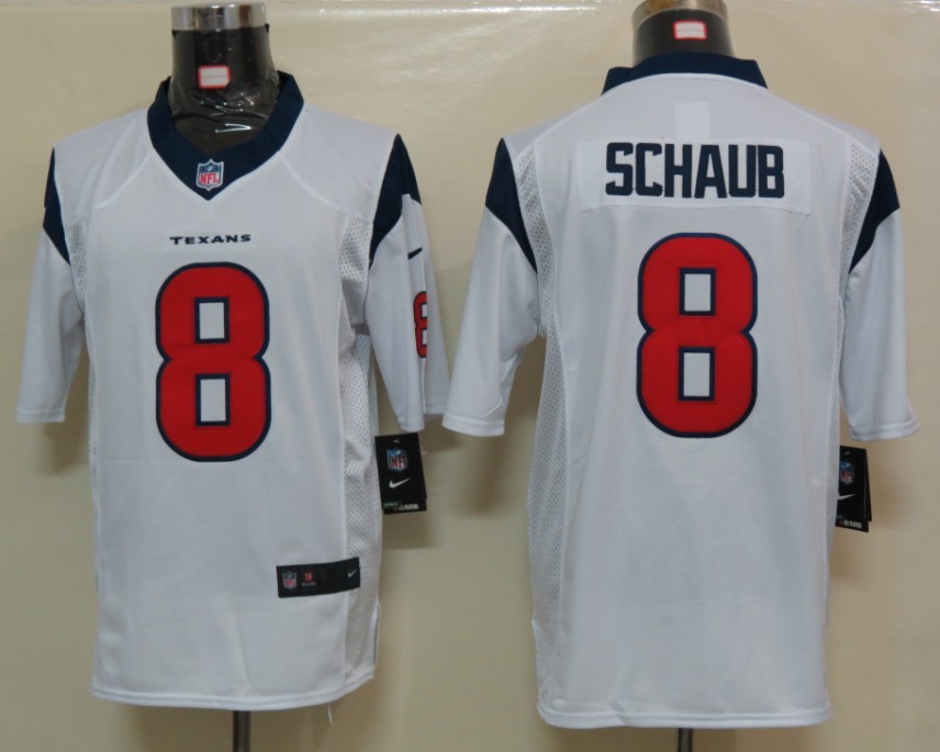 Nike Houston Texans 8 Schaub White Limited Jerseys