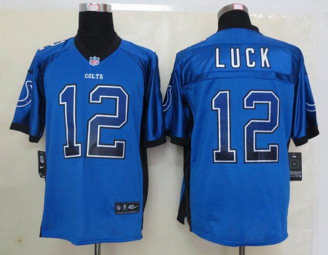 Nike Indianapolis Colts 12 Luck Drift Fashion Blue Elite Jerseys