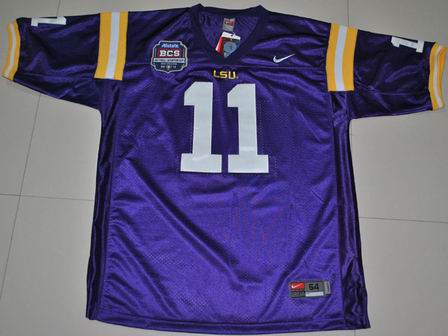 Nike LSU Tigers 11 Spencer Ware Purple 2012 BCS Patch College Football Jersey