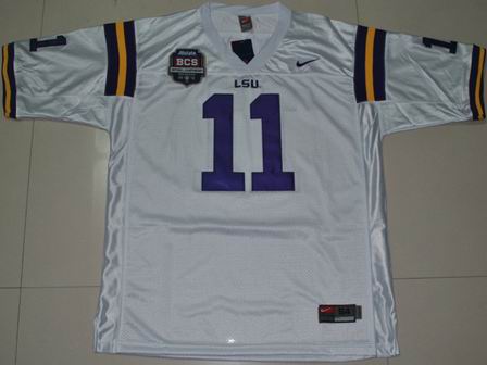 Nike LSU Tigers 11 Spencer Ware White 2012 BCS Patch College Football Jersey