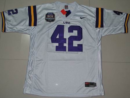 Nike LSU Tigers 42 Michael Ford white 2012 BCS Patch College Football Jersey