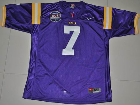 Nike LSU Tigers 7 Trynn Mathieu Purple 2012 BCS Patch College Football Jersey