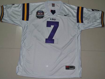 Nike LSU Tigers 7 Trynn Mathieu White 2012 BCS Patch College Football Jersey