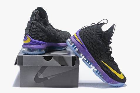 Nike LeBron 15 shoes black purple
