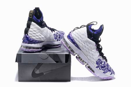 Nike LeBron 15 shoes white purple