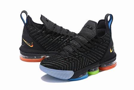 Nike LeBron James 16 shoes black rainbow