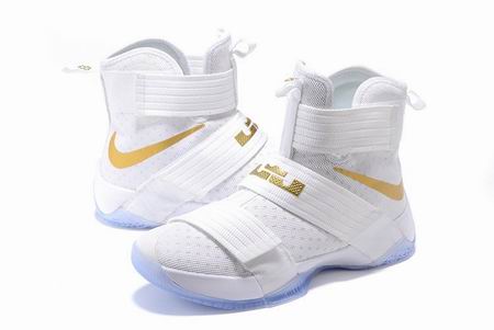 Nike LeBron Soldier 10 shoes white golden