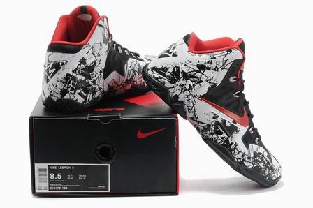 Nike Lebron James 11 shoes black white red
