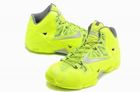 Nike Lebron James 11 shoes green silver