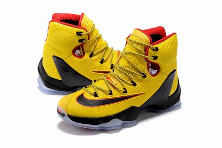Nike Lebron XIII shoes yellow red black