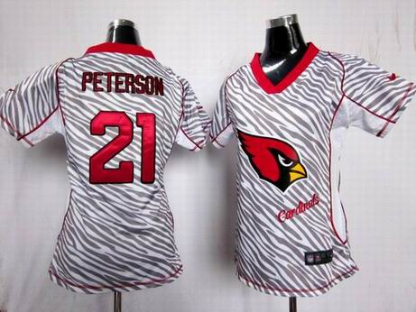 Nike NFL Arizona Cardinals 21 Peterson women zebra fashion jersey