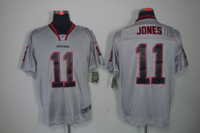 Nike NFL Atlanta Falcons 11 Jones lights out grey elite jersey