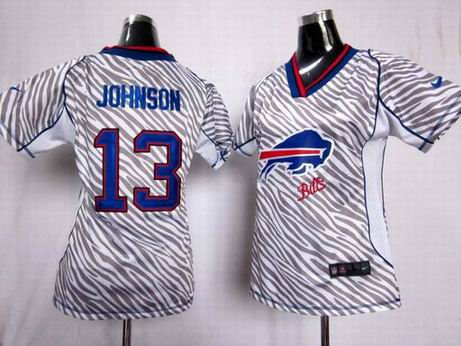 Nike NFL Buffalo Bills 13 Johnson women zebra fashion jersey