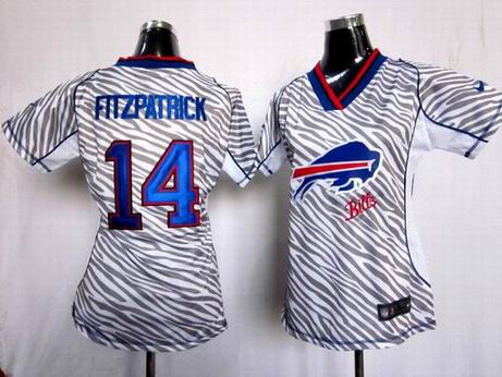 Nike NFL Buffalo Bills 14 Fitzpatrick women zebra fashion jersey