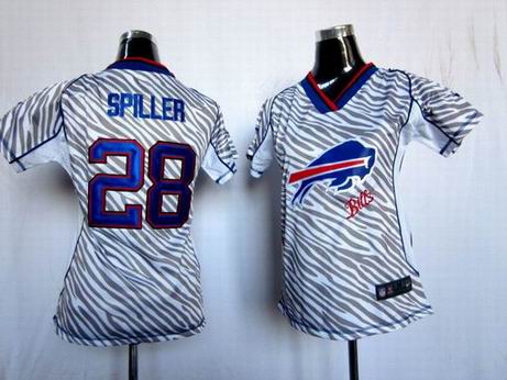 Nike NFL Buffalo Bills 28 Spiller women zebra fashion jersey