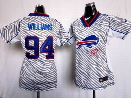 Nike NFL Buffalo Bills 94 Williams women zebra fashion jersey