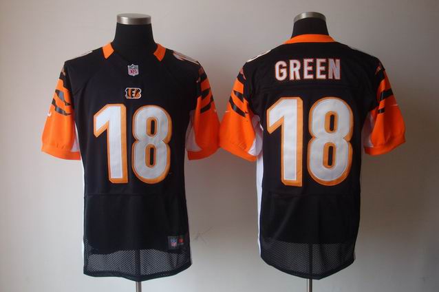 Nike NFL Cincinnati Bengals #18 A.J. Green black Elite jersey