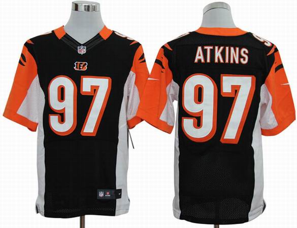 Nike NFL Cincinnati Bengals #97 Atkins black Elite jersey