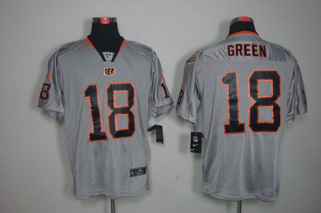 Nike NFL Cincinnati Bengals 18 Green lights out grey Elite jersey